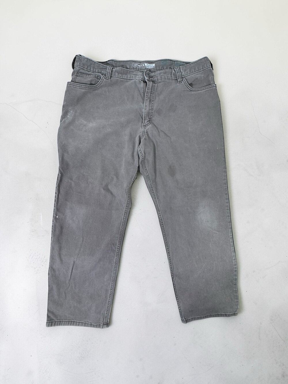 Carhartt Rugged Flex Canvas Work Pants Mens 42x30 Gray Relaxed Fit 5-Pocket